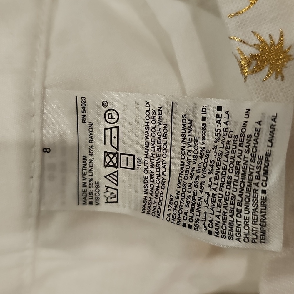 Old Navy Linen Gold Foil Palm Tree Shorts 8 - Picture 5 of 5